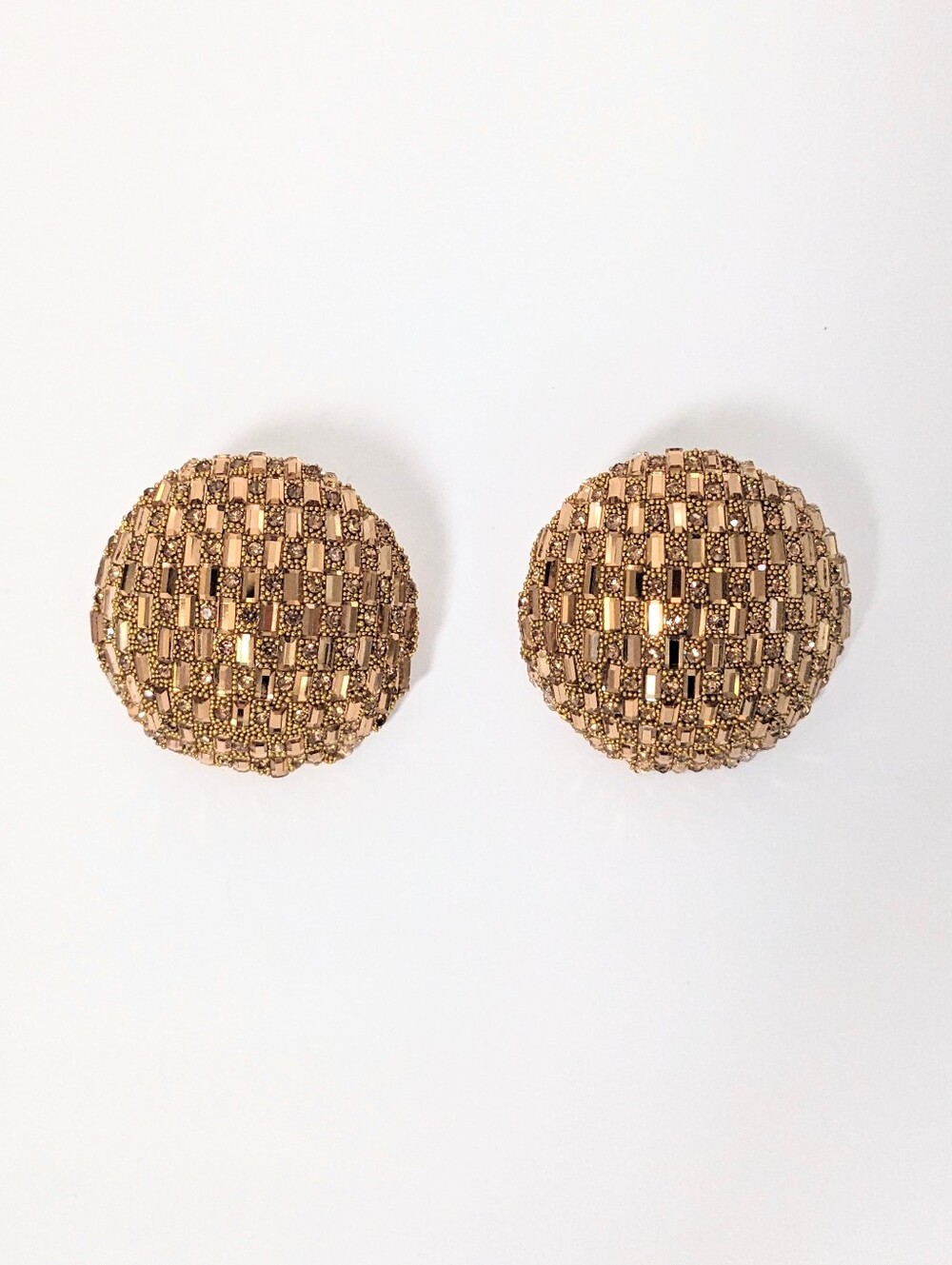 Champagne Dome Stud Earrings